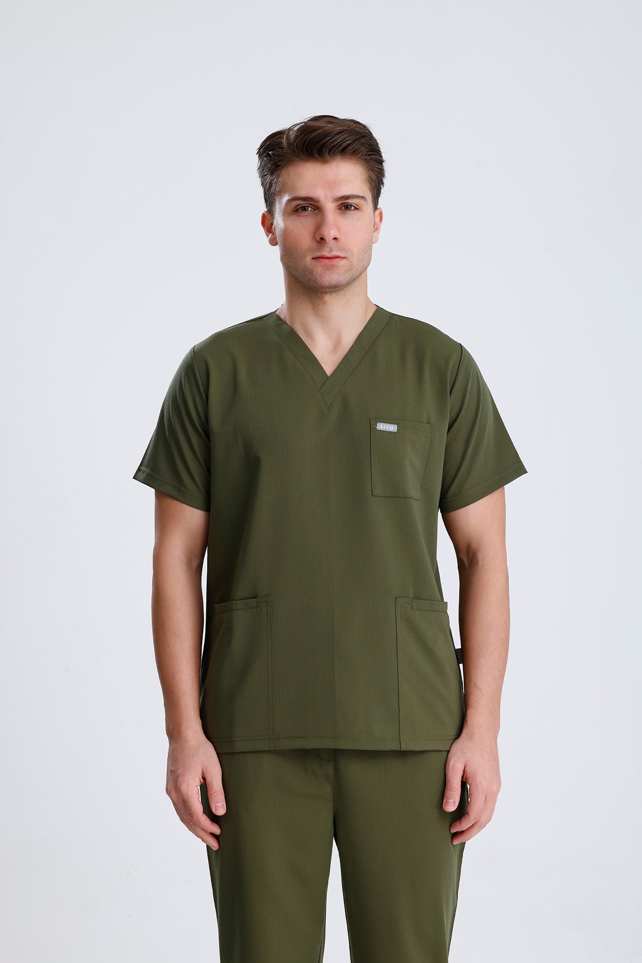 LIVO de Qusto Haki Scrub Tek Üst