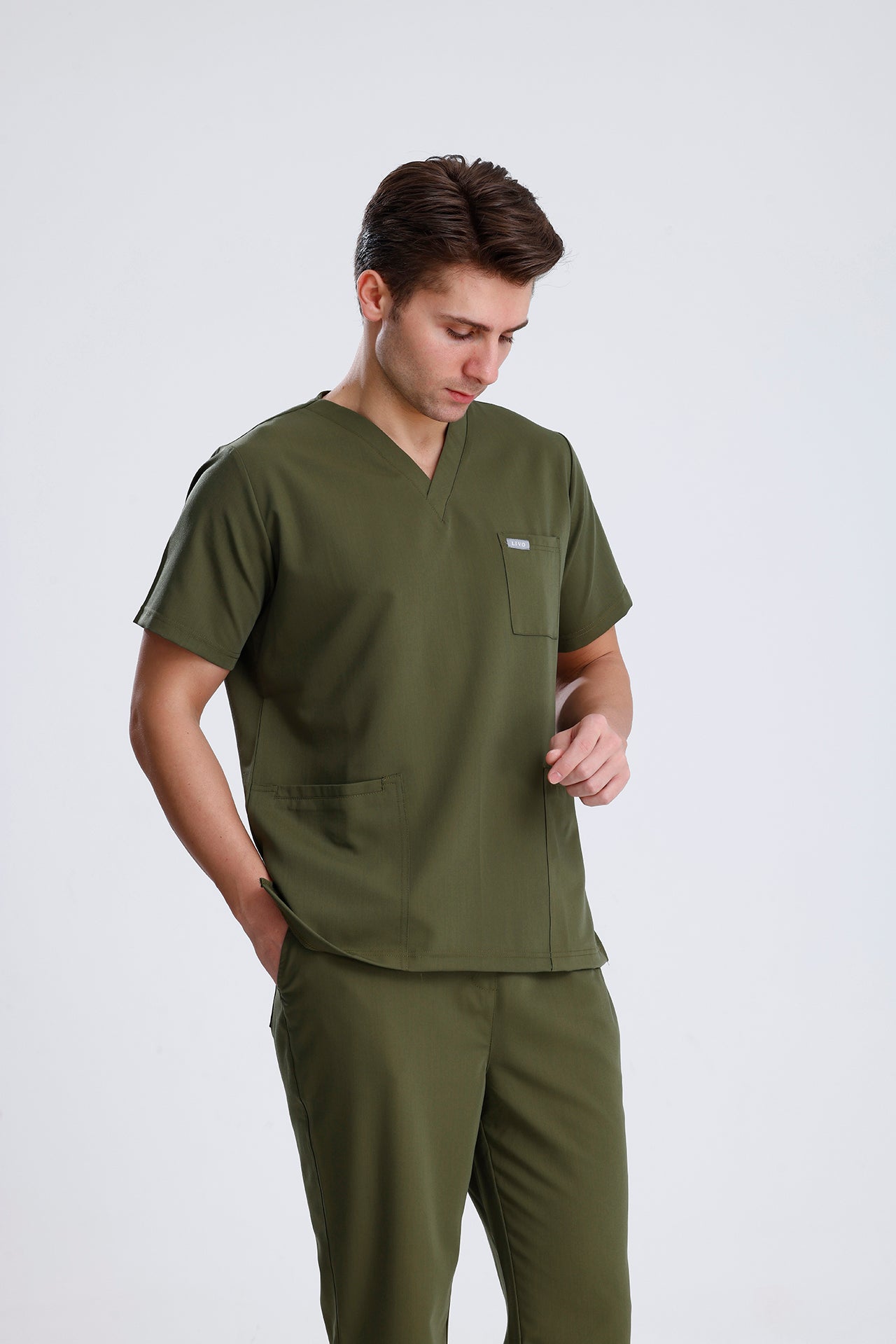 LIVO de Qusto Haki Scrub Tek Üst