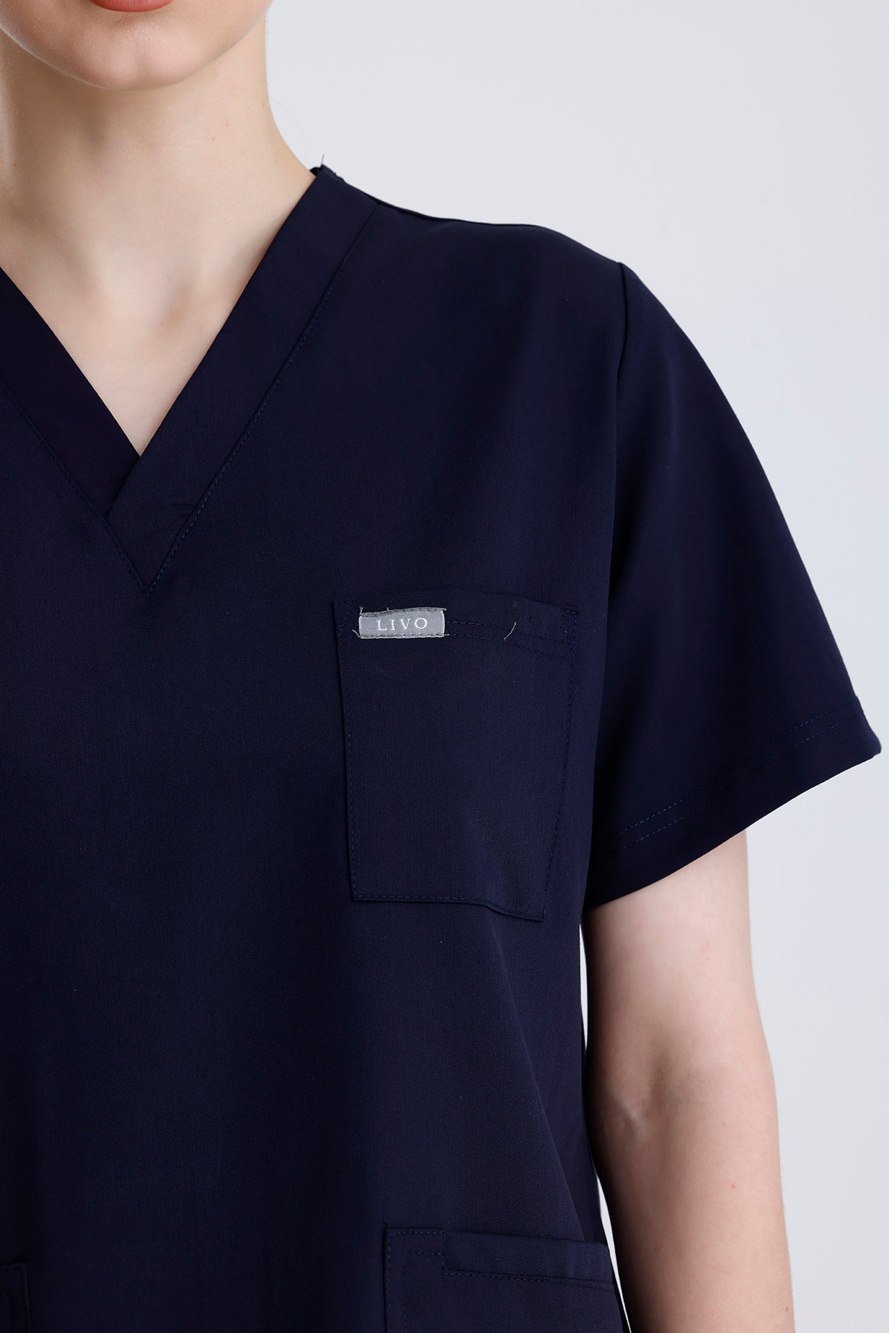 LIVO de Moderno Lacivert Scrub Tek Üst