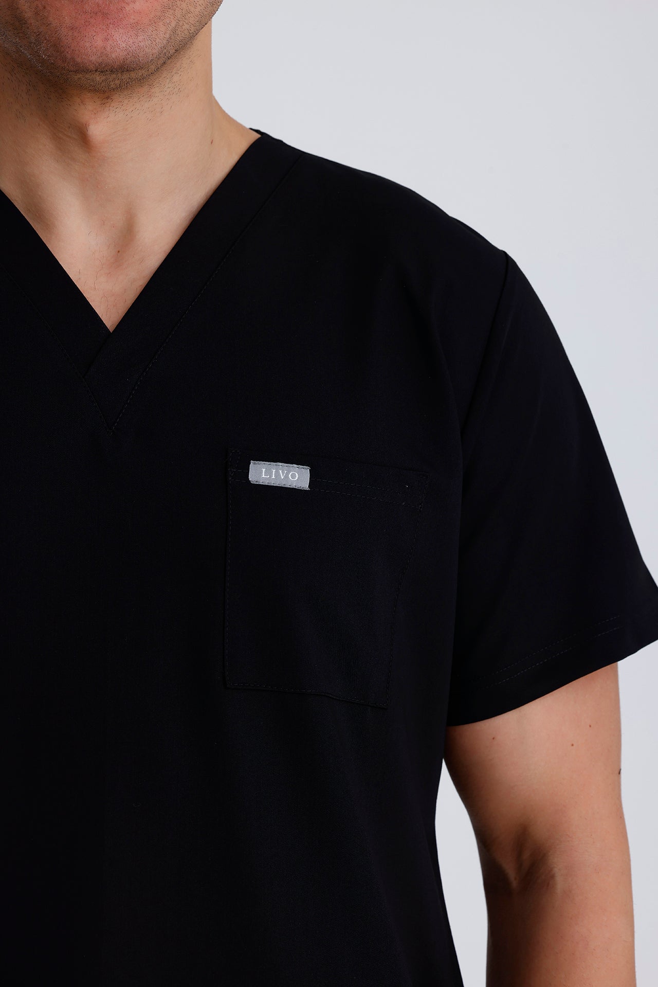 LIVO de Qusto Siyah Scrub Tek Üst