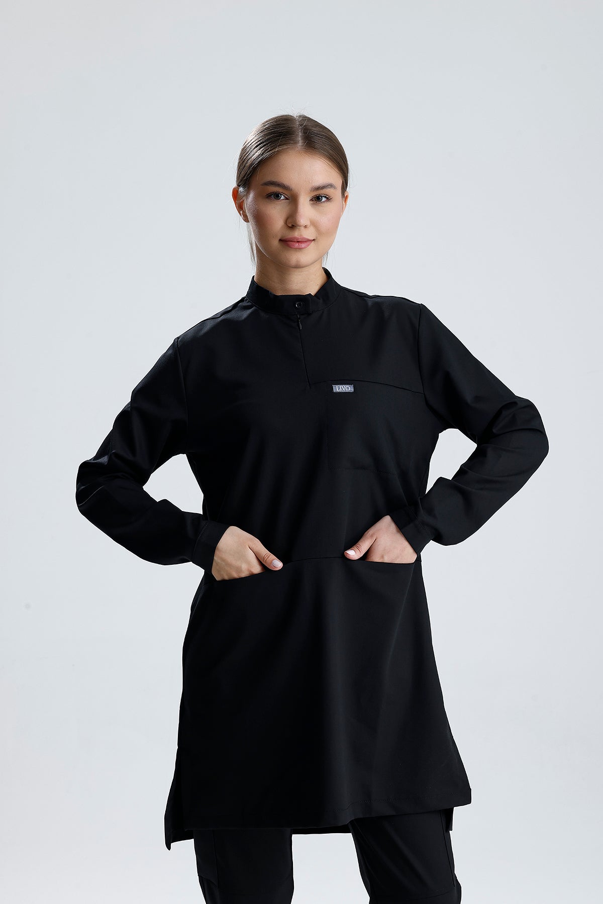 LIVO de Sérénité LX Siyah Scrub Tek Üst